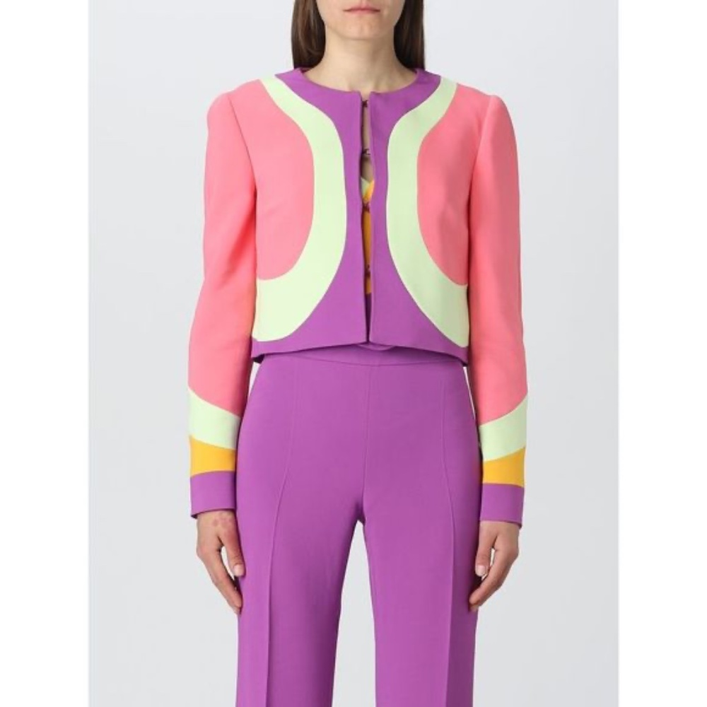 S/S 2023 Moschino Couture Jacket Woman Multicolor Barbie Pink, Purple, Mint